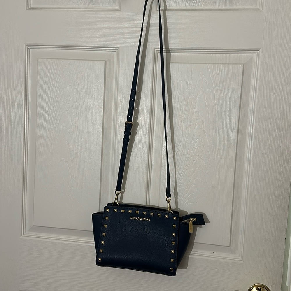 Michael Kors dark blue cross body bag like new barely used
